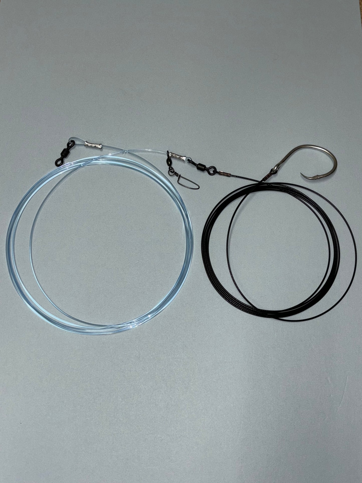 24' (600#) Half & Half Deployment Leader 18/0 Circle Hook (5 Pack)